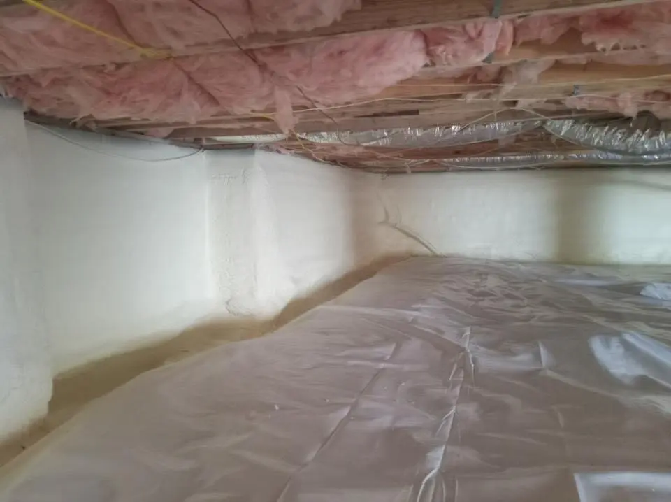 Crawl space encapsulation with closed-cell spray foam for Roof Leak Repair in Washington